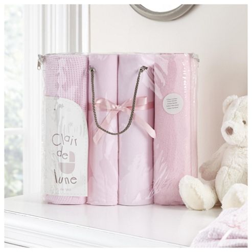 Image of Clair De Lune 4pc Cot Bed Bale Pink