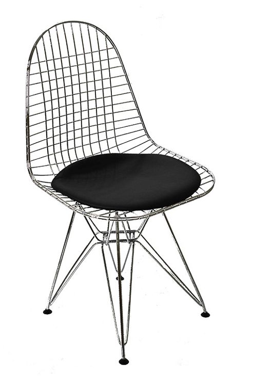 Image of Eames Replica Dining Chair Dkr Black Seat