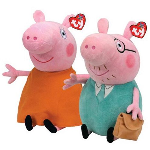Image of Ty Beanie Peppa Pig Mummy And Daddy Buddy Soft Toys