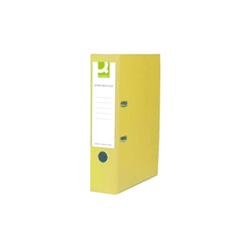 Image of Q-connect Lever Arch File Foolscap Paper-backed Yellow Pack Of 10