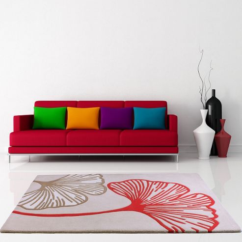 Image of Ultimate Rug Co Floral Art Gem Red Rug - 80 Cm X 150 Cm (2 Ft 7.5 In X 4 Ft 11 In)
