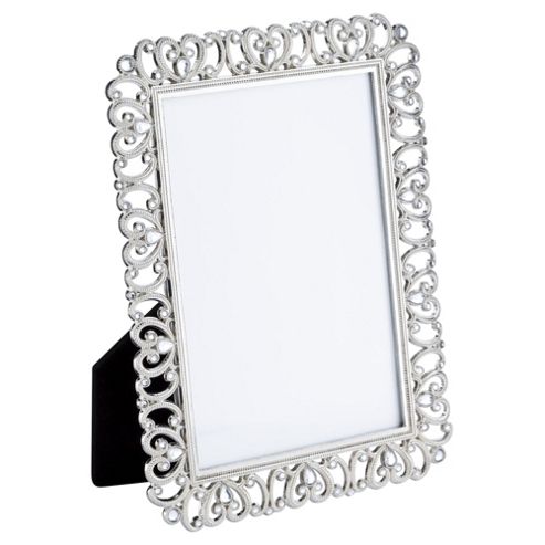 Image of Tesco Metal Diamante Photo Frame 4 X 6"