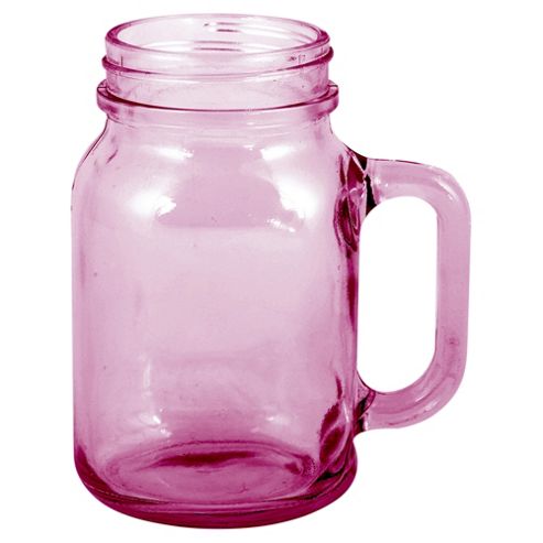 Image of Creative Tops Drinking Jam Jar Glass, Pink