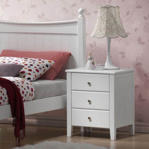 Image of Hickory Bedside Chest - White