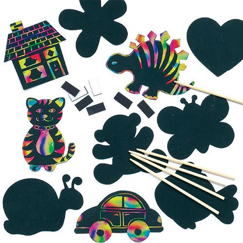 Image of Crafts Scratch Art Novelty Magnets (pack Of 10)