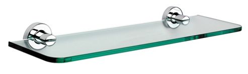 Image of Sonia Tecno Project Glass Shelf In Chrome - 5cm H X 60cm W X 13.5cm D