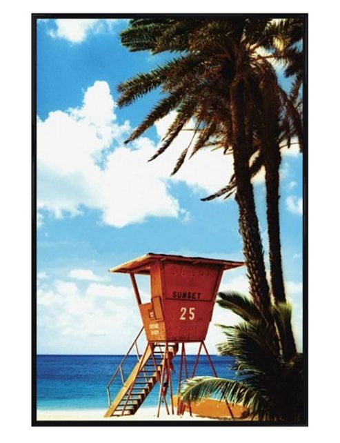 Image of Gloss Black Framed Lifeguard Hut Poster