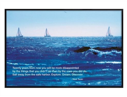 Image of Mark Twain Gloss Black Framed Explore. Dream. Discover Poster