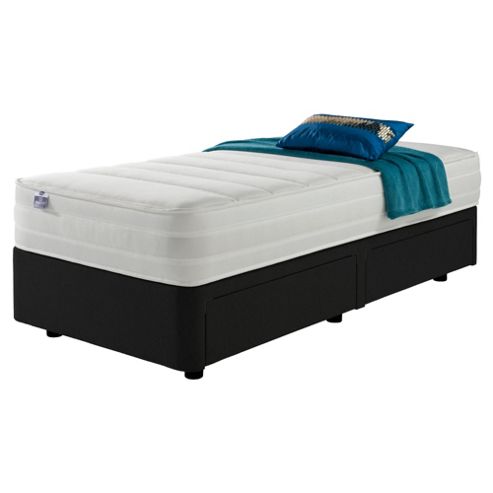 Image of Silentnight Mirapocket 1200 Classic Non Storage Single Divan Charcoal No Headboard