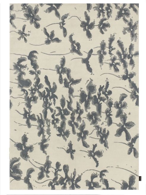 Image of Angelo Blossom Blue Knotted Rug - 240cm H X 170cm W (7 Ft 10.5 In X 5 Ft 7 In)