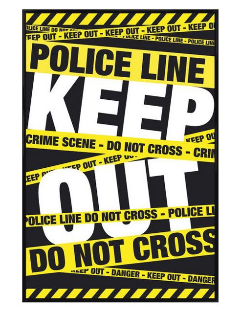Image of Police Line Do Not Cross Gloss Black Framed Keep Out! Poster