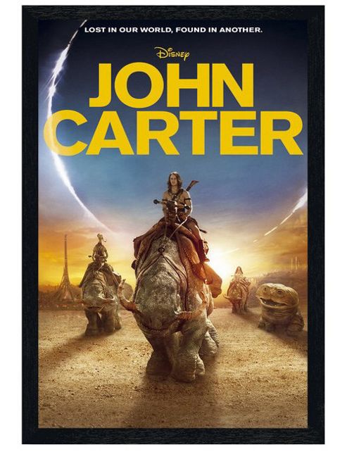 Image of Walt Disney Disney's John Carter Black Wooden Framed Lost In Our World, Found In Another Poster
