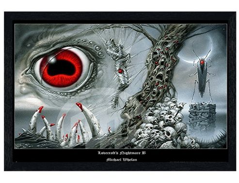 Image of Michael Whelan Black Wooden Framed Lovecraft's Nightmare B Poster