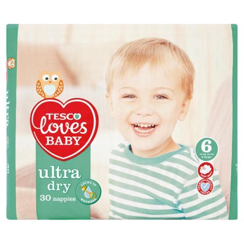 Image of Tesco Loves Baby Ultra Dry Size 6 Ex Lge Econ Pk 30