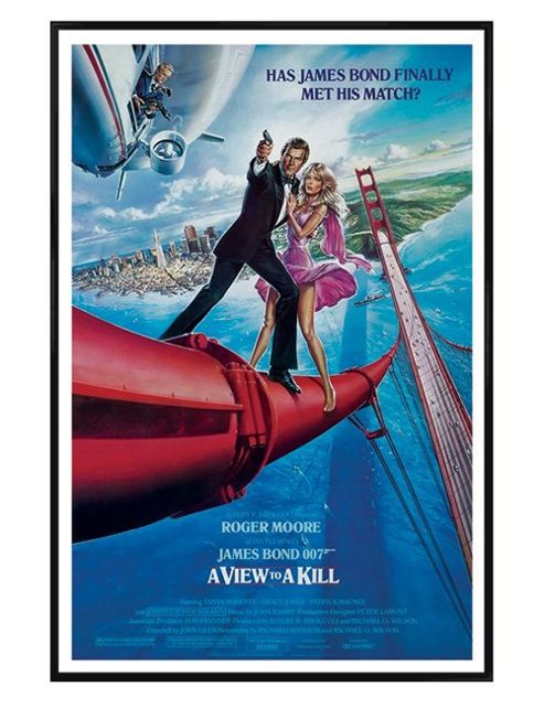 Image of James Bond Gloss Black Framed A View To A Kill Poster