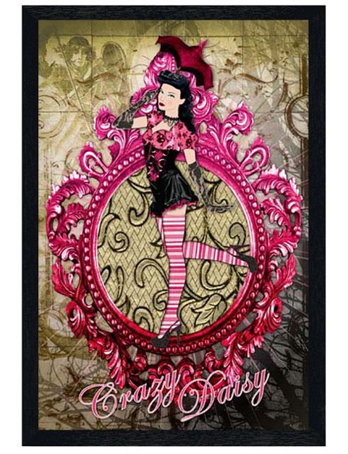 Image of Black Wooden Framed Crazy Daisy Poster