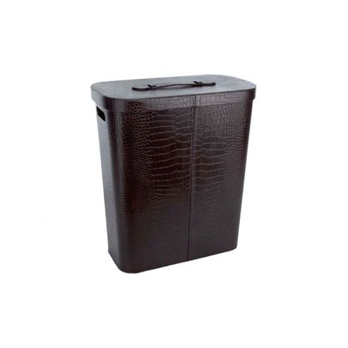 Image of M--ve Croco Grained Laundry Box In Brown