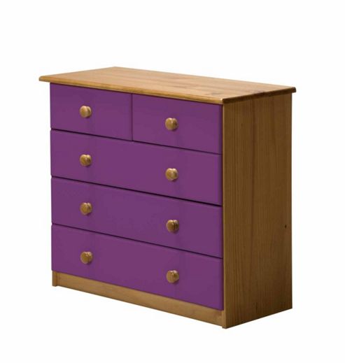 Image of Verona Drawer Chest 3 + 2 Colour Antique And Lilac