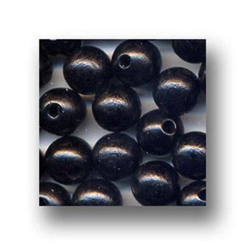 Image of Wood Beads Black 10mm Round 100 Pack
