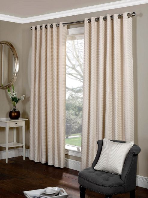 Image of Tibet Ready Made Eyelet Curtains - Cream