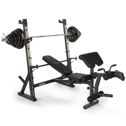Image of Marcy Diamond Elite Olympic Weight Bench With 140kg Weight Set
