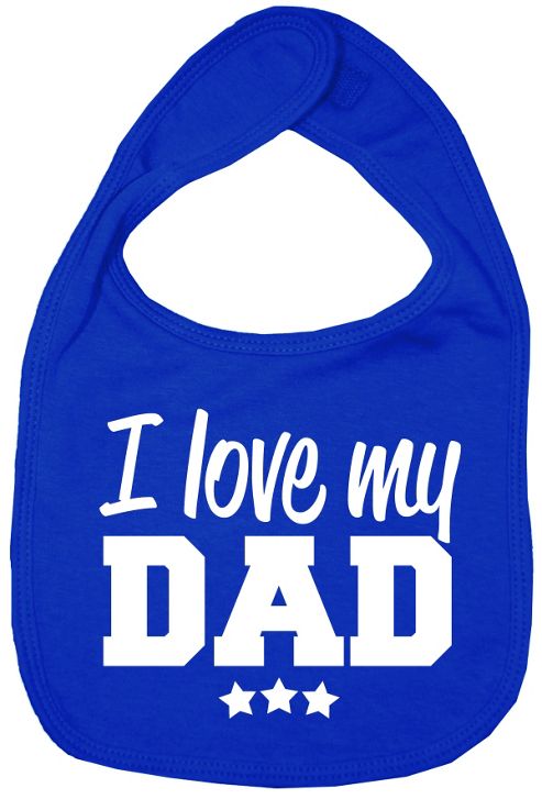 Image of Dirty Fingers I Love My Dad Baby Bib Royal Blue