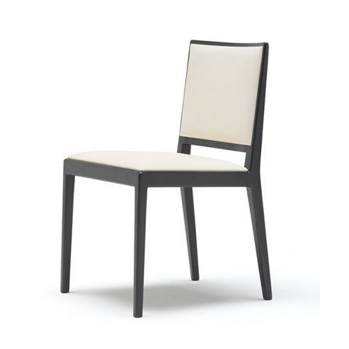Image of Andreu World Carlotta Side Chair With Open Back - Fabric Field-black