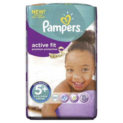 Image of Pampers Active Fit Size 5+ Carry Pack - 20 Nappies