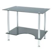 PC005LTB - Laptop or Small Computer Desk Black Glass
