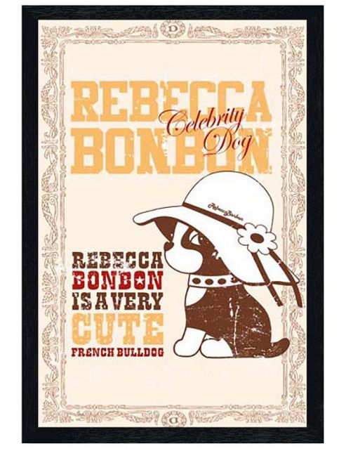 Image of Rebecca Bonbon Black Wooden Framed Celebrity Dog Poster