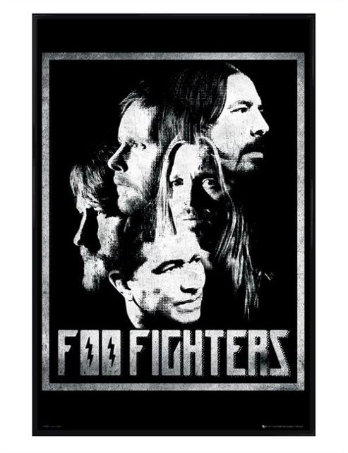 Image of Gloss Black Framed Foo Fighters Wasting Light Album Art Poster