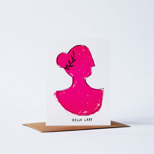 Image of Yellow Owl Workshop Card - Hello Lady