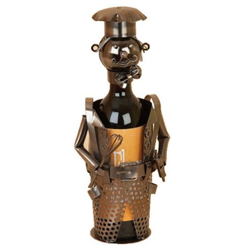 Image of Chef - Handmade Metal Recycled Wine Bottle Holder