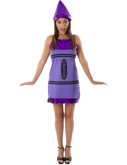 Image of Women's Purple Crayon Fancy Dress Costume Medium