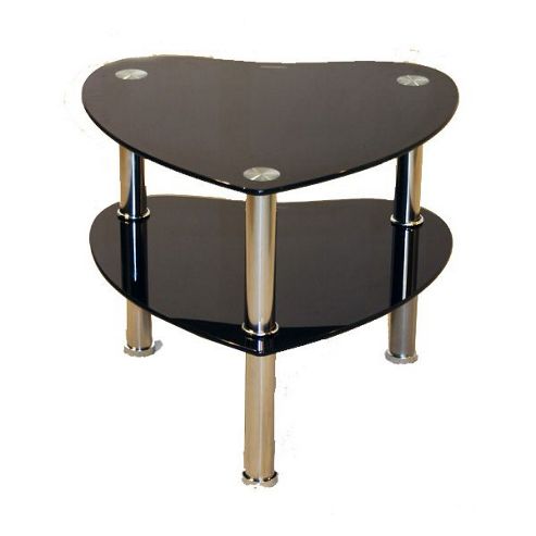 Image of Kansas Black Heart Shaped 2 Shelf Table