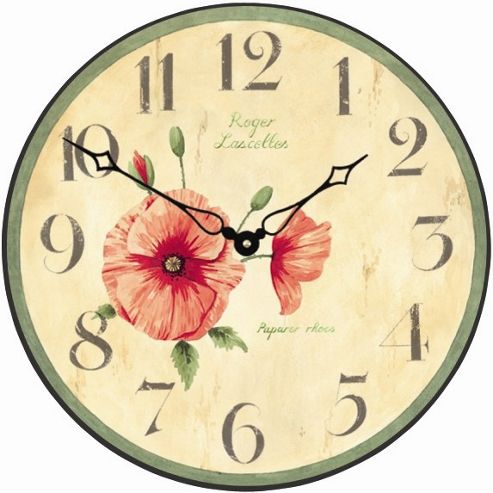 Image of Roger Lascelles Clocks Red Poppy Wall Clock