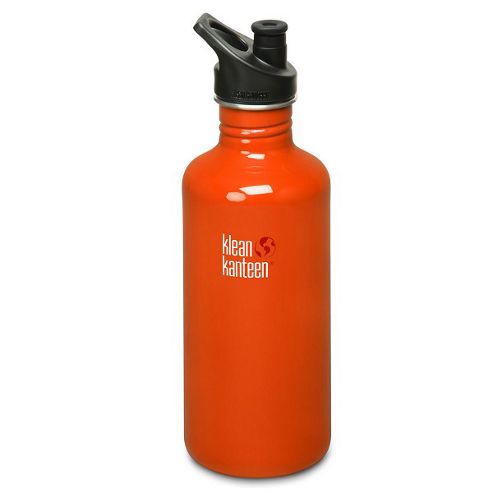 Image of Klean Kanteen 1182ml Classic Water Bottle Flame Orange (w/sport Cap 3.0)