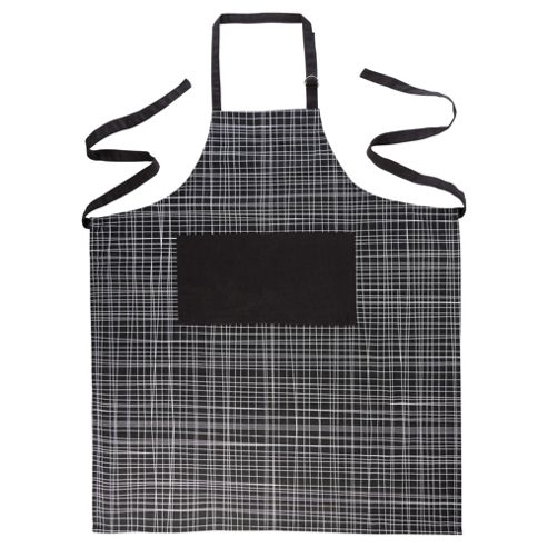 Image of Tesco Basics Black And White Check Apron
