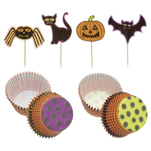 Image of Spookily Does It Halloween Cupcake And Cake Toppers Set