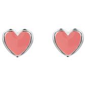 Ladybird Pink Enamel Heart Studs