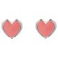Ladybird Pink Enamel Heart Studs