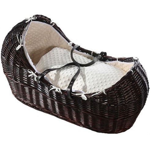 Image of Isabella Alicia Dark Izzy-pod Moses Basket (dimple Cream)