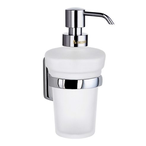 Image of Smedbo Cabin Holder With Frosted Glass Soap Dispenser - Polished Chrome