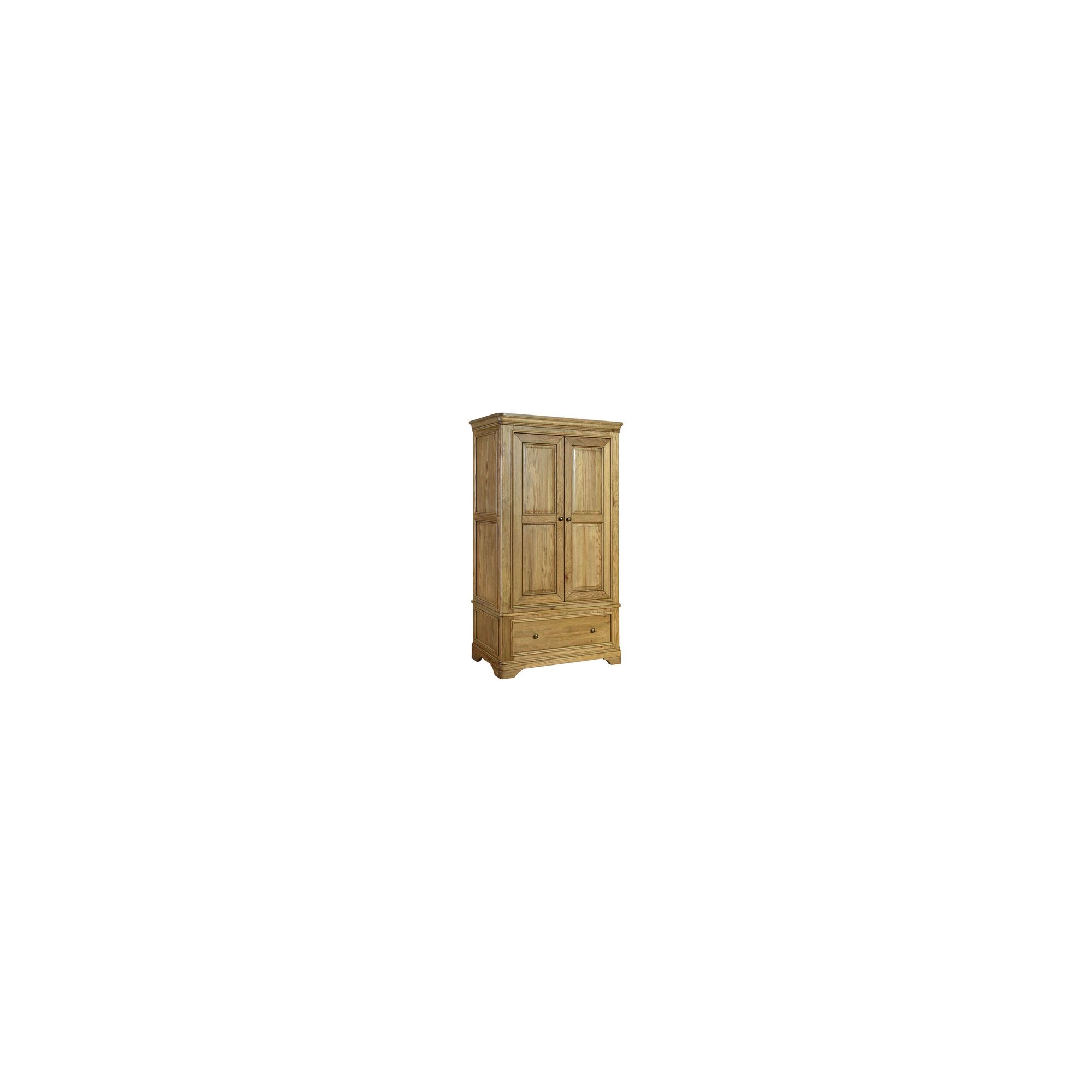 Kelburn Furniture Loire Gents Double Wardrobe with Drawer in Light Oak Stain and Satin Lacquer at Tesco Direct