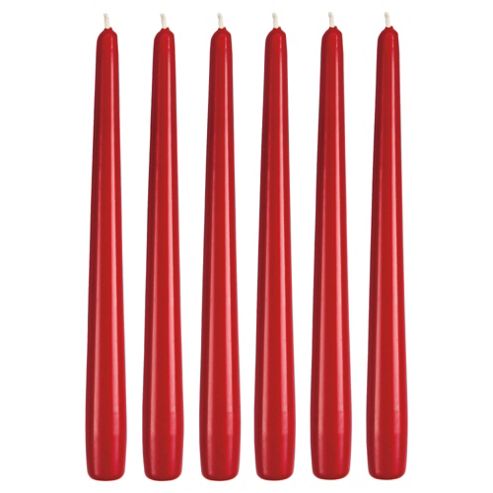 Image of Tesco Dinner Candles 6 Pack, Red