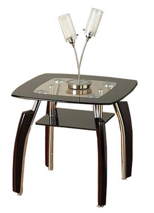 Image of Elena Black Lamp Table With Curved Legs