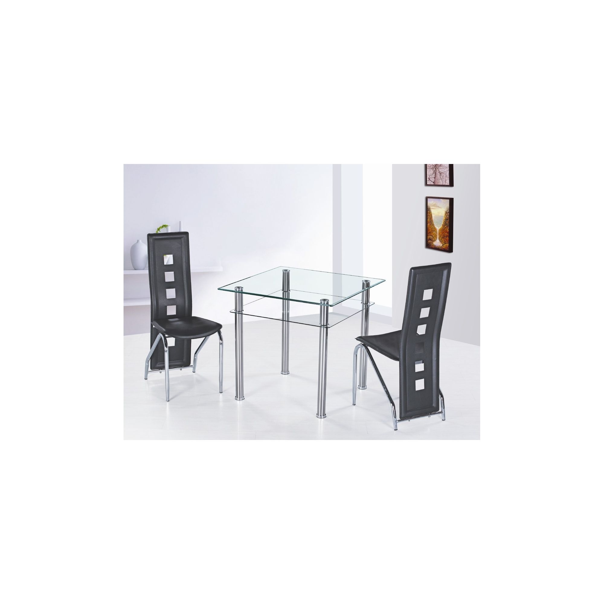 G&P Furniture 3 Piece Como Square Dining Set - Black at Tescos Direct