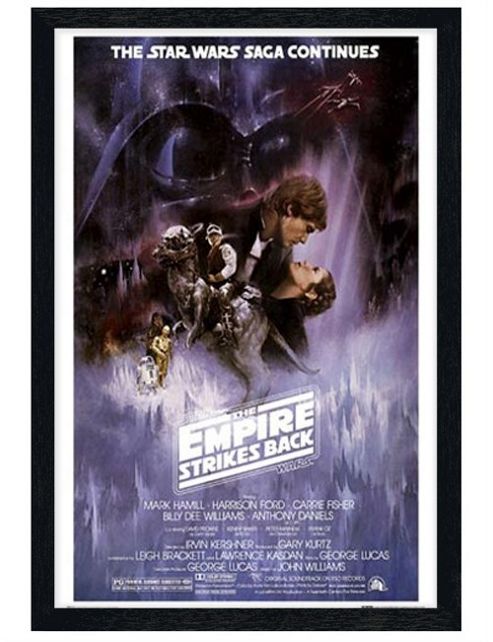 Image of Star Wars Episode V Black Wooden Framed The Empire Strikes Back Original Movie Score Poster