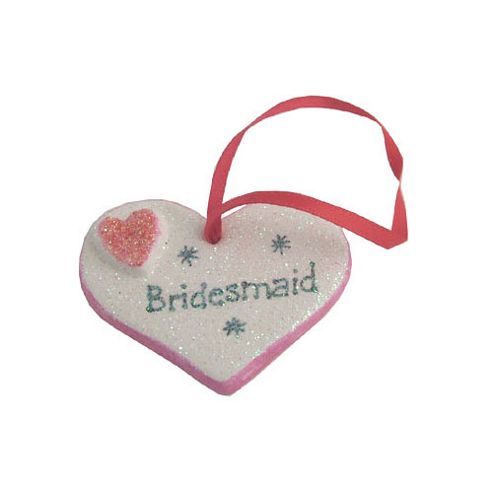 Image of Bridesmaid Hot Pink Sparkle Heart