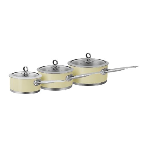 Image of Morphy Richards Accents 3 Piece Pan Set, Cream